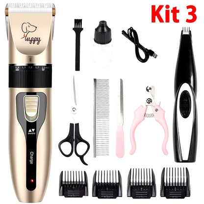 Electric Pet Clipper Grooming Kit for Dogs Reachageable Trimmer Haircut Cat Hair Cutting Remover Professional Machine Set