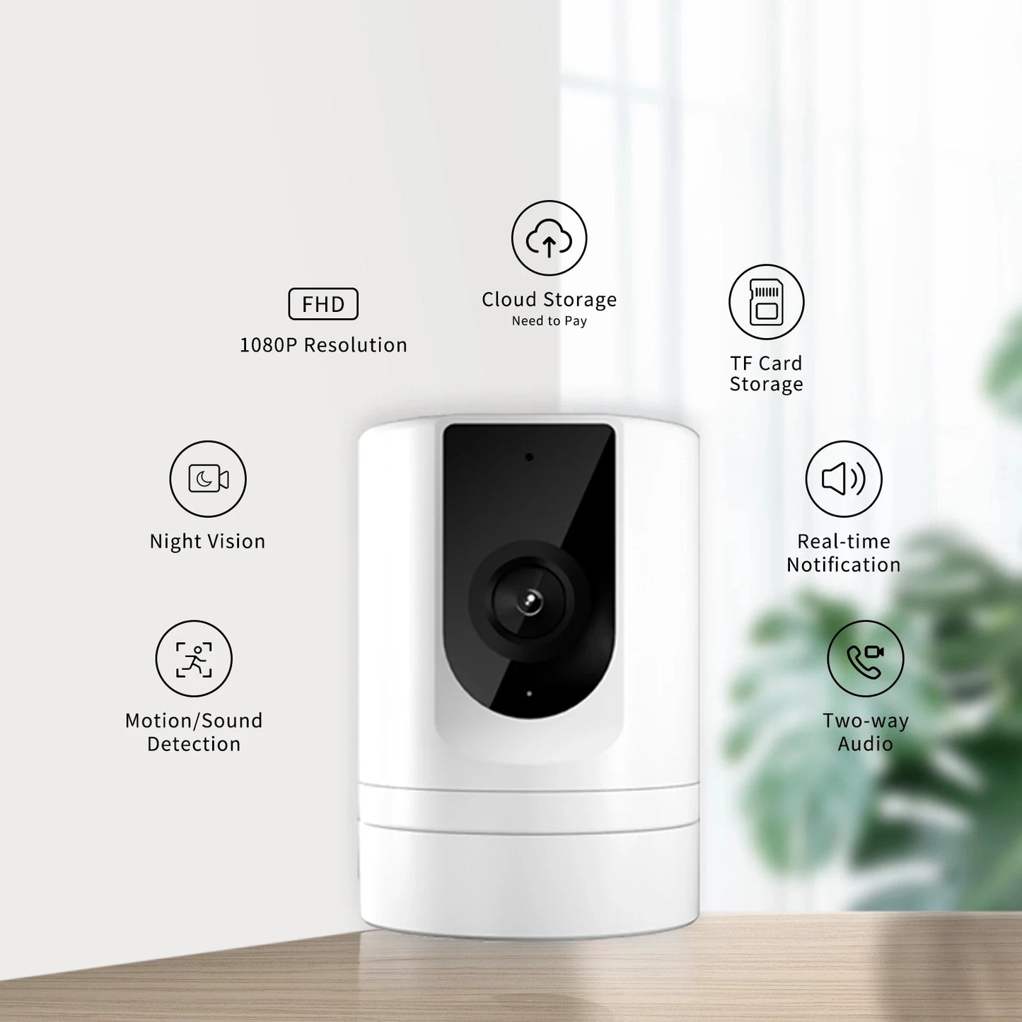 Ease Life App Security Baby Camera Indoor Home Security 2.4Ghz 1080P Pet Dog Camera with Phone App Motion Detection 2-Way Talk
