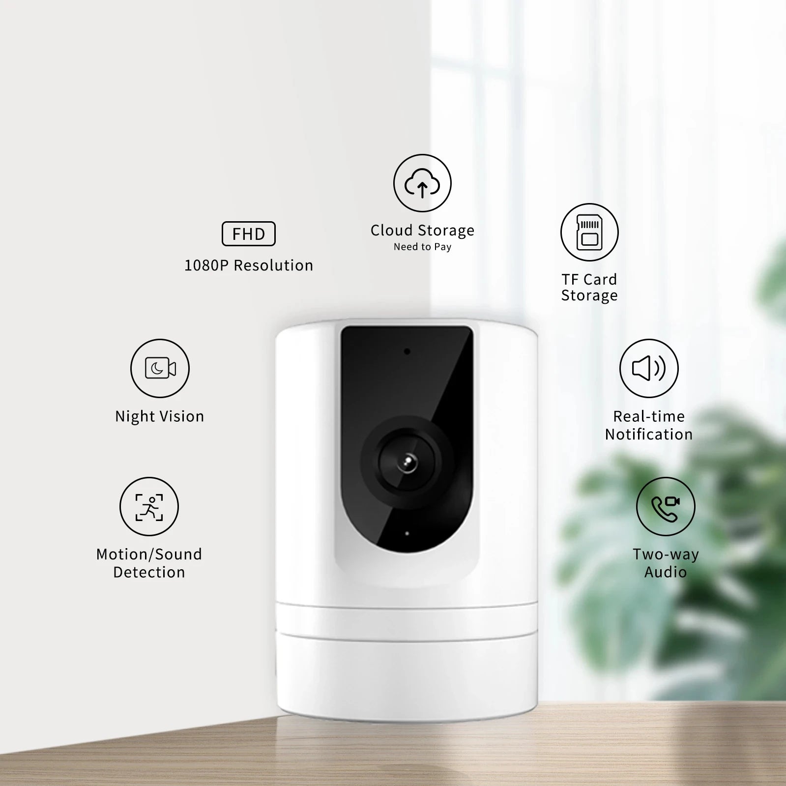 Ease Life App Security Baby Camera Indoor Home Security 2.4Ghz 1080P Pet Dog Camera with Phone App Motion Detection 2-Way Talk