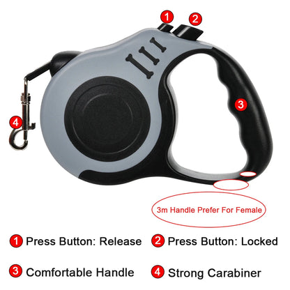 Retractable Nylon Dog Leash (3m/5m)