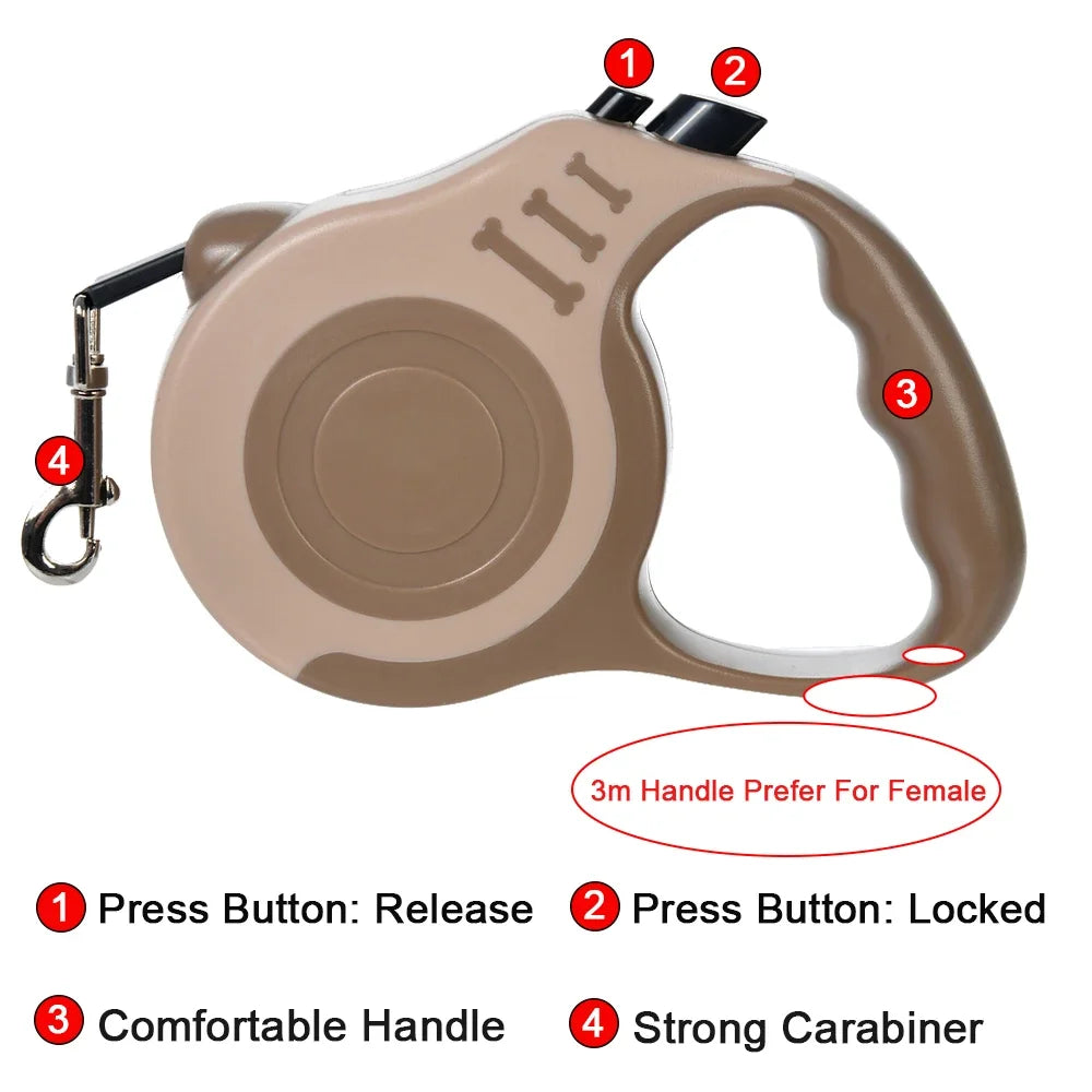 Retractable Nylon Dog Leash (3m/5m)