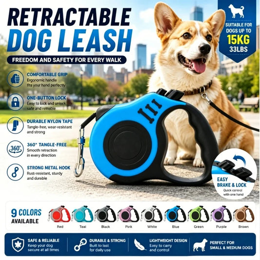 Retractable Nylon Dog Leash (3m/5m)